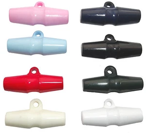3 x Toggle Buttons: White Black Navy Red Blue Pink Cream Dark Green 30mm 37mm - Picture 1 of 9