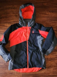 SPYDER SKI SNOWBOARD WINTER HOODED JACKET BLACK,RED, GRAY, KIDS YOUTH BOYS SIZE - Picture 1 of 11