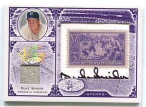 2005 LEAF CENTURY STAMP CENTENNIAL AUTO RELIC #51 DUKE SNIDER DODGERS 5/39 - Picture 1 of 4