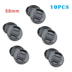 10X 58mm Center Pinch Snap-on Front Lens Cap hood Cover for Nikon Canon Sony Top - Picture 1 of 7