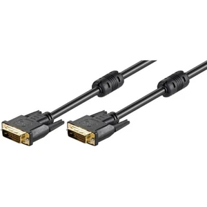 DVI auf DVI-Kabel Dual Link 2xStecker 24+1 Ferrit gold 5m schwarz - Bild 1 von 1