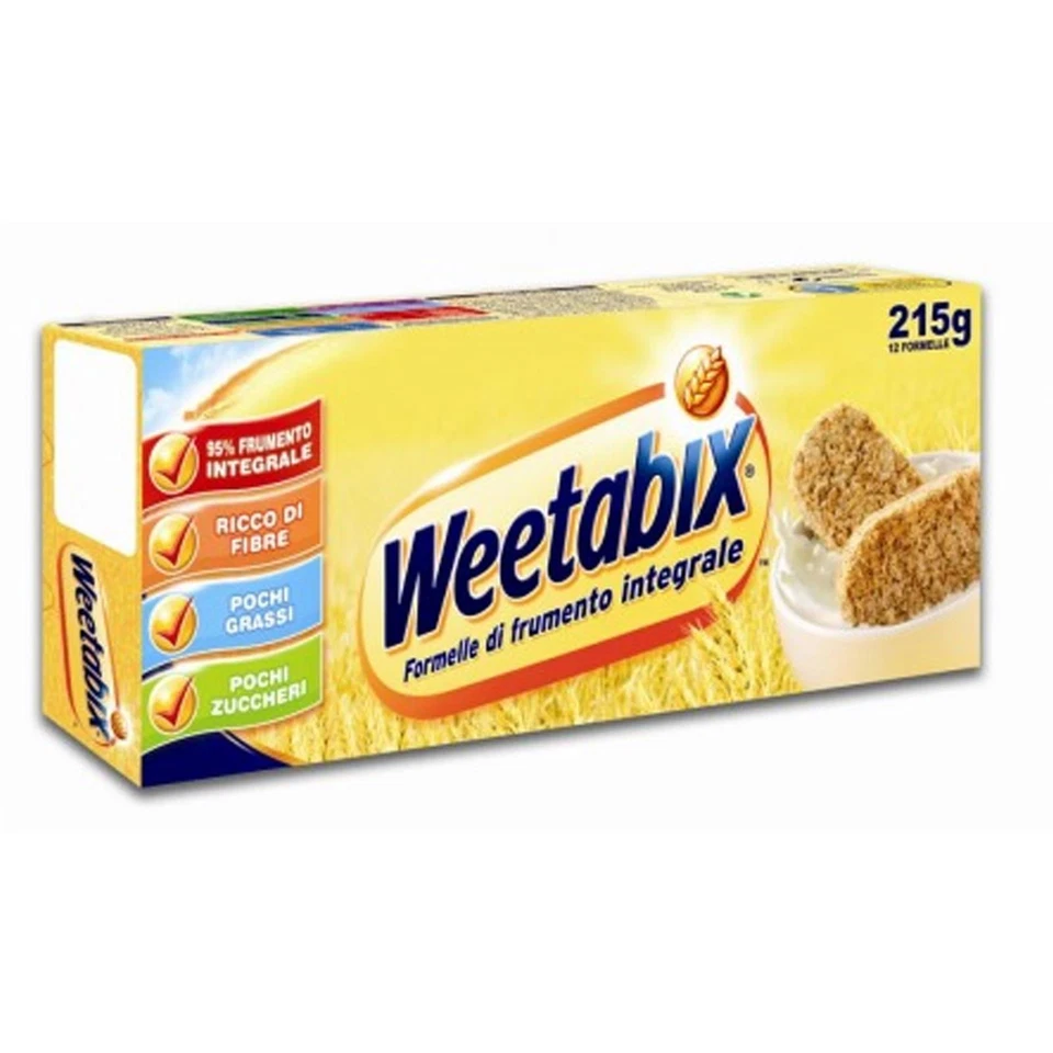 FORMELLE DI FRUMENTO INTEGRALI WEETABIX 12 PZ 215 GR CEREALI COLAZIONI SANO