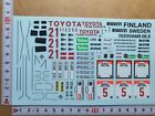 DECALS 1/24 TOYOTA CELICA - #5 - WALDEGAARD ou #21  SAFARY RALLY 1984 - T741