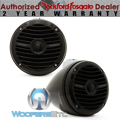 OPEN BOX ROCKFORD FOSGATE RM1652W-MB 6.5" MARINE POD WAKEBOARD TOWER SPEAKERS - Image 1 of 4