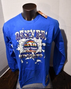 Mitchell & Ness Denver Nuggets NBA Langarmshirt L Large Shatter blau neu mit Etikett - Bild 1 von 6
