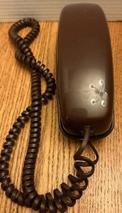 Vintage Klingel Atlantic Trimline Telefon braun Drucktastentelefon  - Bild 1 von 3