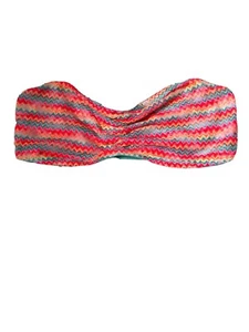 Victorias Secret PINK Lace Bandeau Bra Strapless Size M Coral Aqua Yellow Orange - Picture 1 of 3