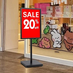 Double-Sided Poster Sign Holder Floor Standing Frame 19 ½" x 27 ½" (Stand Only) - Picture 1 of 13