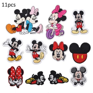 11Pcs Mickey Minnie Mouse Embroidered Iron on Patches Sew Applique Patch Badges♡ - Picture 1 of 9