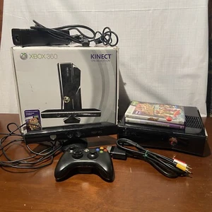 XBox 360 Slim 250GB Kinect Special Edition Console in Black - Controller - W/Box - Picture 1 of 21