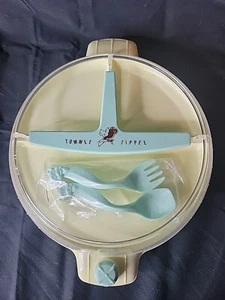 Vintage Tommee Tippee Heated & Food Divided Suction Child’s Plate with Utensils - Picture 1 of 8
