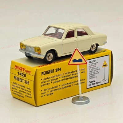 1:43 Atlas Dinky Toys 1428 PEUGEOT 304 CREMA Blanco Diecast Modelos Coche Usado Foto 1 de 4
