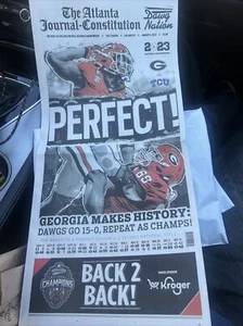 UGA Bulldogs AJC Back To Back National Championship Collectors Edition Newspaper - Picture 1 of 2