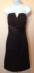NWT White House Black Market Black Strapless Jacquard Cocktail Dress Size 4 - Picture 1 of 5