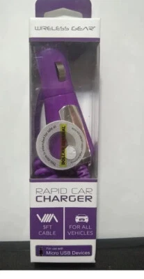 Беспроводное Gear быстрое автомобильное зарядное устройство, фиолетовый, для использования с Micro USB устройств ~ новый - Изображение 1 из 2