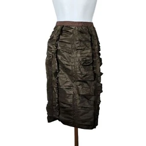 OSCAR DE LA RENTA SILK PLEATED SKIRT - Picture 1 of 8