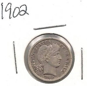 1902 Barber Dime : Extra Fine - Picture 1 of 2