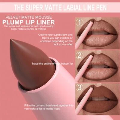 Waterproof Matte Lipstick & Lip Liner Crayon Long-Lasting Liner Lip Pencil Best - Image 1 of 4