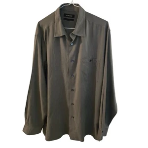 Camisa de manga larga gris abotonada 100 % seda talla XL DE MURANO para hombre - Imagen 1 de 11