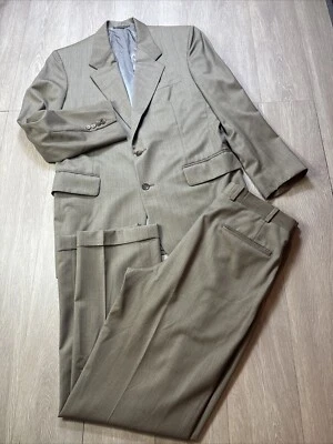 Traje Tom James Colección Ejecutiva 2 Piezas Hombre’s 40R Beige Tostado Completo 31x30 Foto 1 de 4