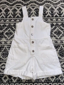 Zara Girls white Denim Romper size 6 Shorts - Picture 1 of 4