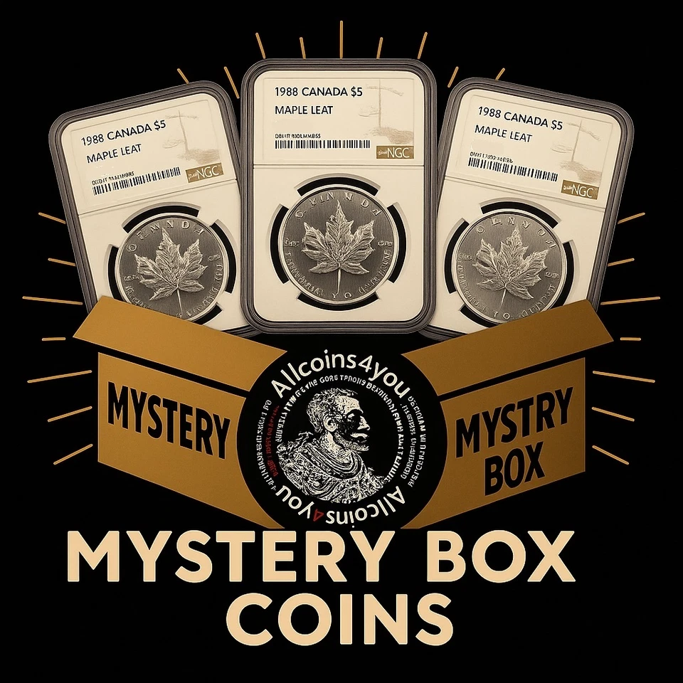 MYSTERY BOX COIN NGC 1988 CANADA MAPLE 1OZ SILVER   NGC  MS69 MS68 MS67  1 OF 92 - Image 1 of 4