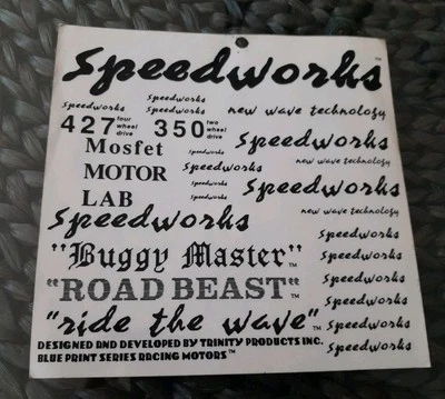  Vintage RC Trinity Speedworks Buggy Master Road Beast Ride Wave Decal Sheet  - Image 1 of 2