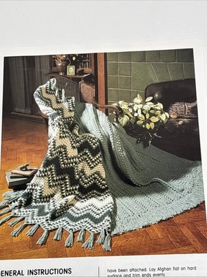 Granny Ripple & Puff Stitch Afghan 2 Designs Crochet Pattern Page From Book - Image 1 of 4