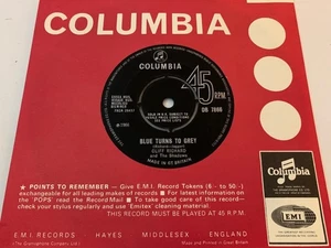 CLIFF RICHARD Blue Turns To Grey ROLLING STONES 1966 UK Columbia DB7866 NR MINT - Picture 1 of 2