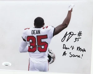 JAMEL DEAN TAMPA BAY BUCCANEERS SIGNED 8 X 10 PHOTO JSA COA - Picture 1 of 2
