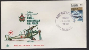 1971 Australia RAAF Royal Australian Air Force ROYAL Unused FDC - Green Cachet - Picture 1 of 2