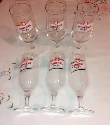 6 Ancien Verres À Bière " Dumesnil" Ober Pils 25 Cl - Photo 1/4