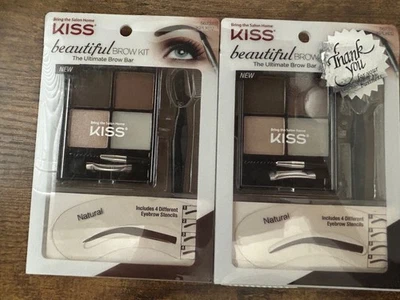 KISS BEAUTIFUL BROW KIT MARROM NATURAL KPLK02 56731 The Ultimate Brow Bar pacote com 2 - Imagem 1 de 3