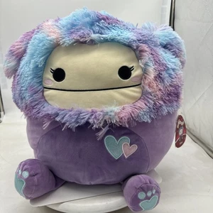 Squishmallow Eden Bigfoot 16" Valentines Day Gift Purple Plush Kids Toy Stuffed  - Picture 1 of 7