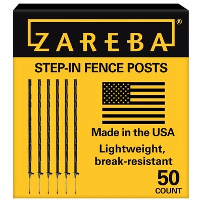 Postes de cerca eléctricos de 4 pies - Paquete de 50 estacas de jardín resistentes fáciles de instalar Foto 1 de 4
