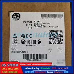 AB 25B-B5P0N104 PowerFlex 525 AC Drive 0.75KW 1.0HP In Stock 1PCS - Picture 1 of 1