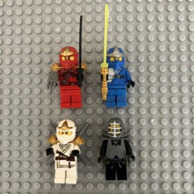 Lego Ninjago ZX Minifigure Lot All 4 Ninjas Kai Zane Cole Jay 9449 Good