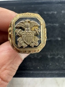 ANILLO DE PLATA ESTERLINA 1/20 10k vintage de la marina de los Estados Unidos talla 9,75 - Imagen 1 de 8