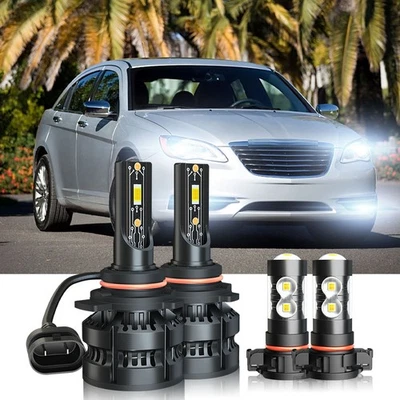 Para Chrysler 200 2011-2012 6000k farol de LED feixe alto baixo + kit de lâmpada de neblina - Imagem 1 de 4
