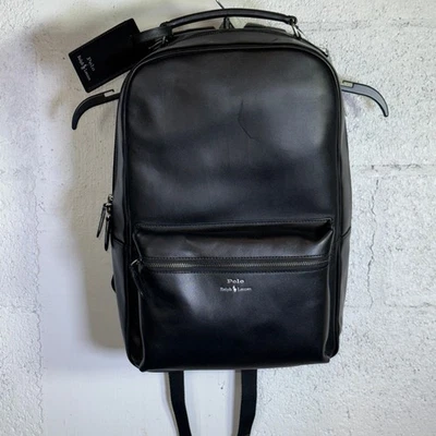 Polo Ralph Lauren Men's Smooth Leather Backpack black $348 - Image 1 of 4