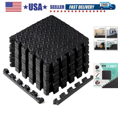 Alfombrillas de enclavamiento EVA, azulejos de piso de rompecabezas, acolchado de piso de espuma con borde para... Foto 1 de 4