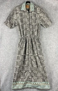 Vintage Liz Claiborne Shirt Dress Womens 8 Cotton Southwestern Aztec Boho 80s - Picture 1 of 17