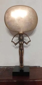Ägyptische Bronzestatue mit Spiegel | Sehr guter Zustand - Bild 1 von 3
