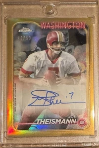 2024 Topps Chrome JOE THEISMANN rifrattore automatico oro /50 SP Washington Commanders - Foto 1 di 2