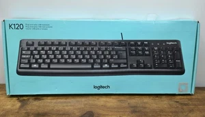 Logitech K120 USB Wired Keyboard Plug & Play Low Profile Spill Resistant New - Picture 1 of 8