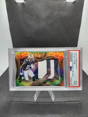 2020 Panini Select - Jumbo Rookie Swatches CeeDee Lamb #JS-CDL Tie-Dye /25 PSA 9 - Image 1 of 2