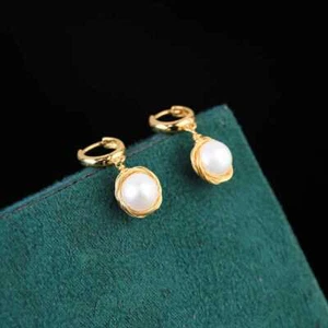 Pendientes de perlas cultivadas de agua dulce naturales estilo bohemio piedras preciosas bohemias - Imagen 1 de 7