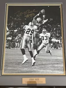 Jerry Rice 10” X 13” Autógrafo Enmarcado Imagen TD Record Catch Sf 49ers Certificado de Autenticidad - Imagen 1 de 4