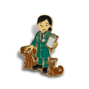 Alfiler veterinario hembra insignia veterinario mascotas enfermería - Imagen 1 de 3