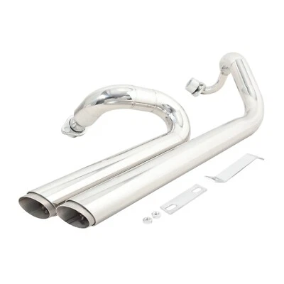 Chrome Shortshots Staggered Exhaust Pipes for Yamaha V Star 650 XVS400 Dragstar Foto 1 de 4